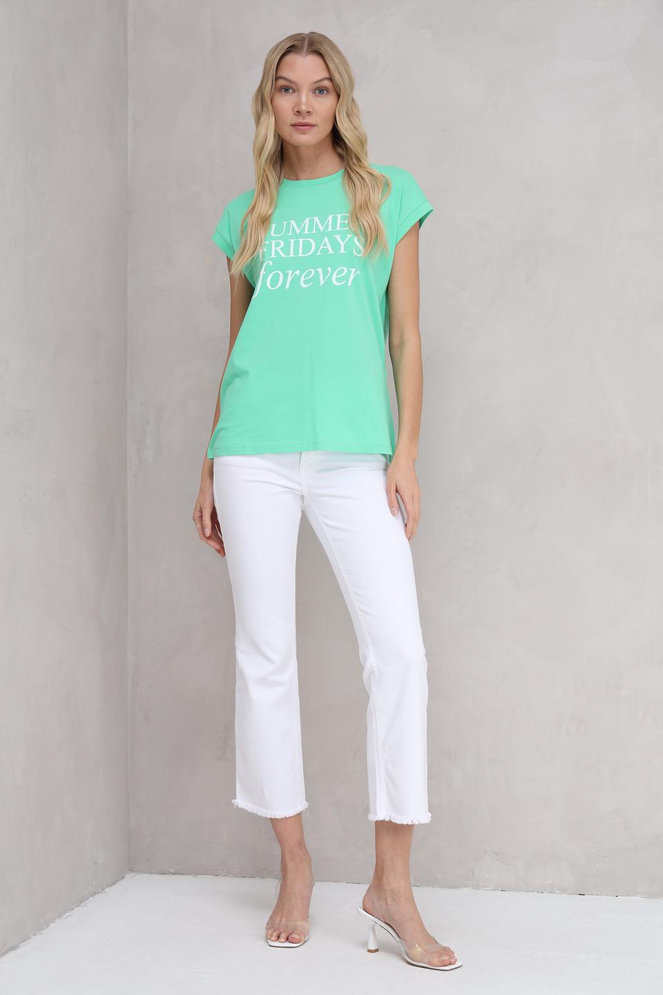 Футболка Marc Aurel мятная с принтом