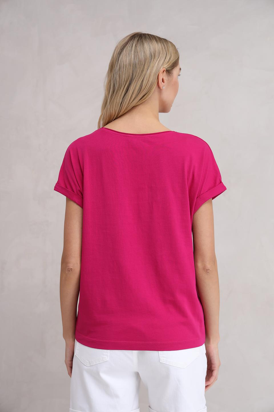 Футболка Oui с вышивкой LOVE малиновая