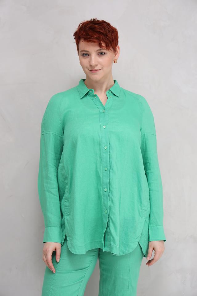 Блуза Lebek из льна мятного цвета