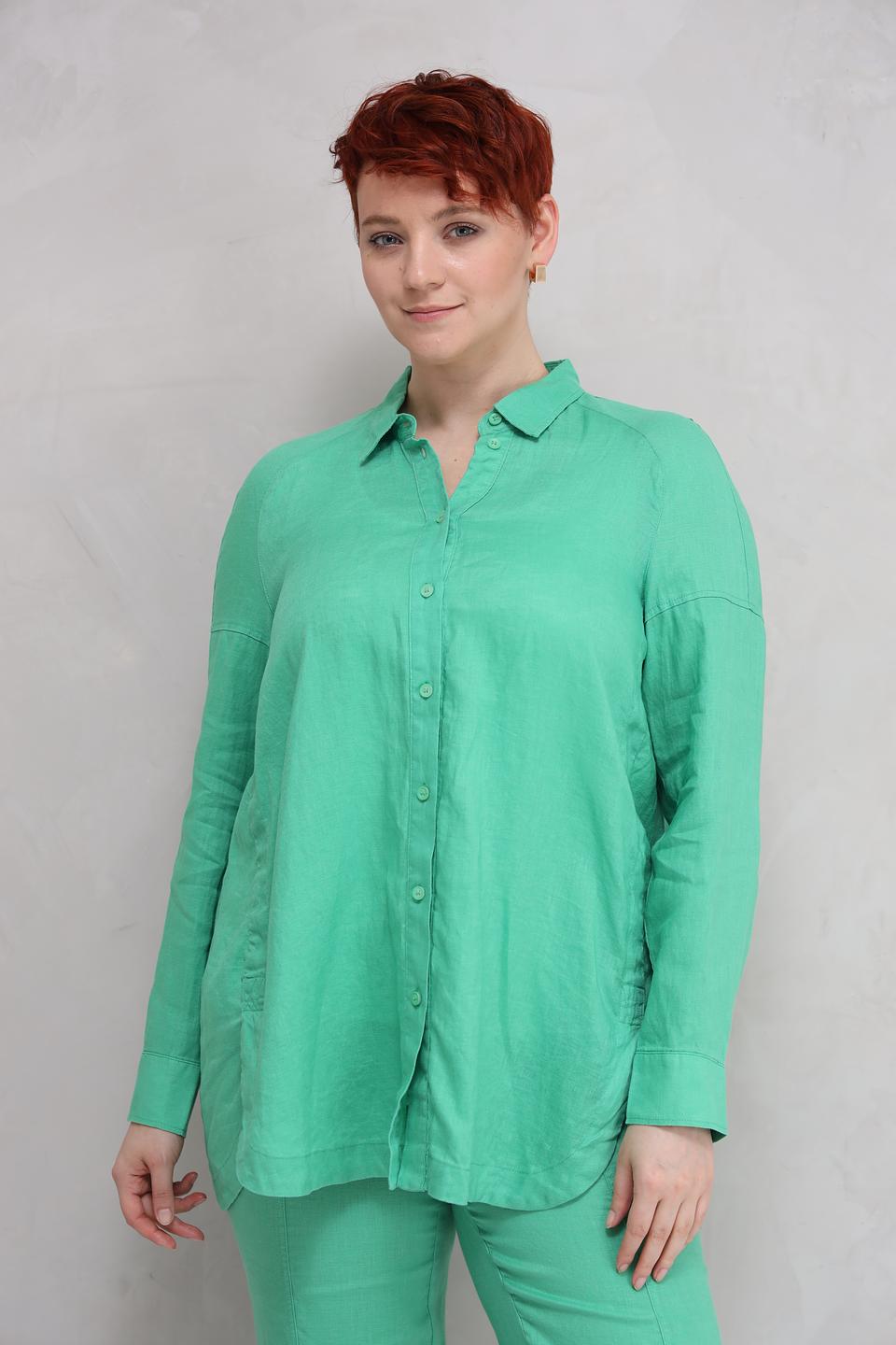 Блуза Lebek из льна мятного цвета