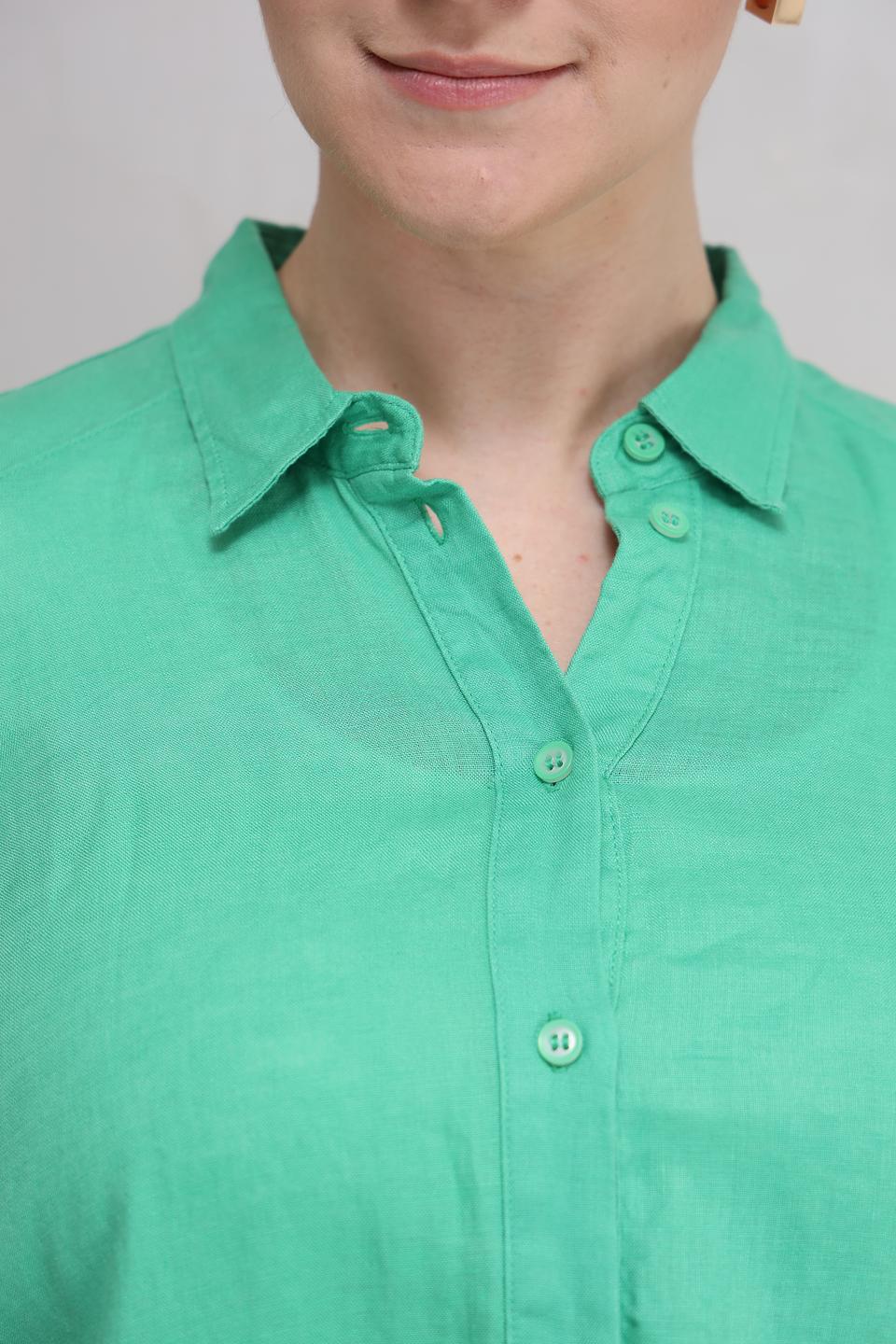 Блуза Lebek из льна мятного цвета