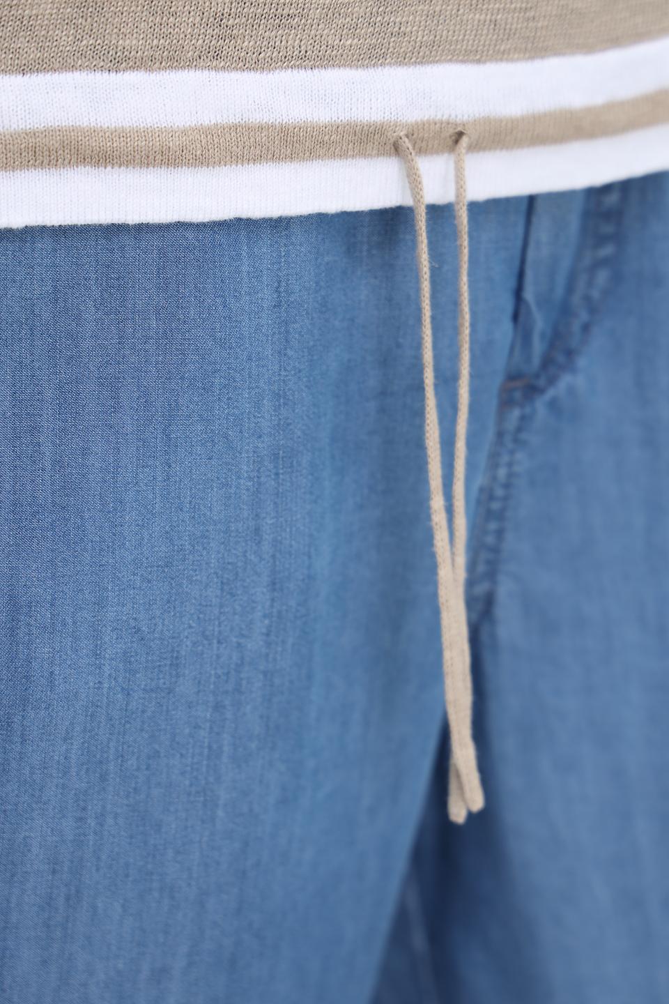 Пуловер Oui в полоску бежевый