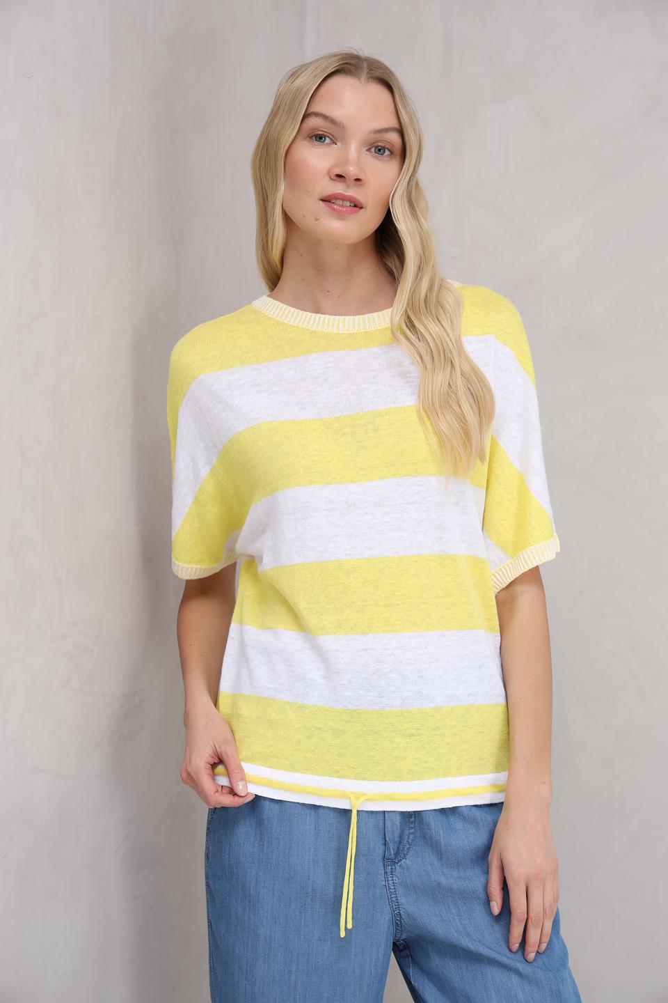 Пуловер Oui в полоску жёлтый