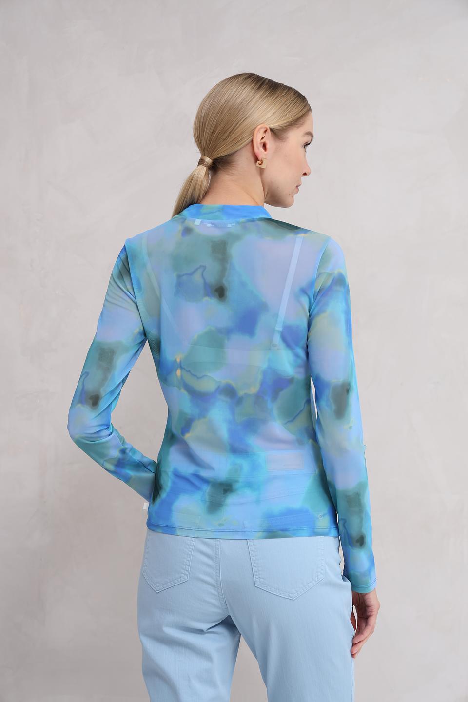 Блуза Tom Tailor denim с принтом голубой