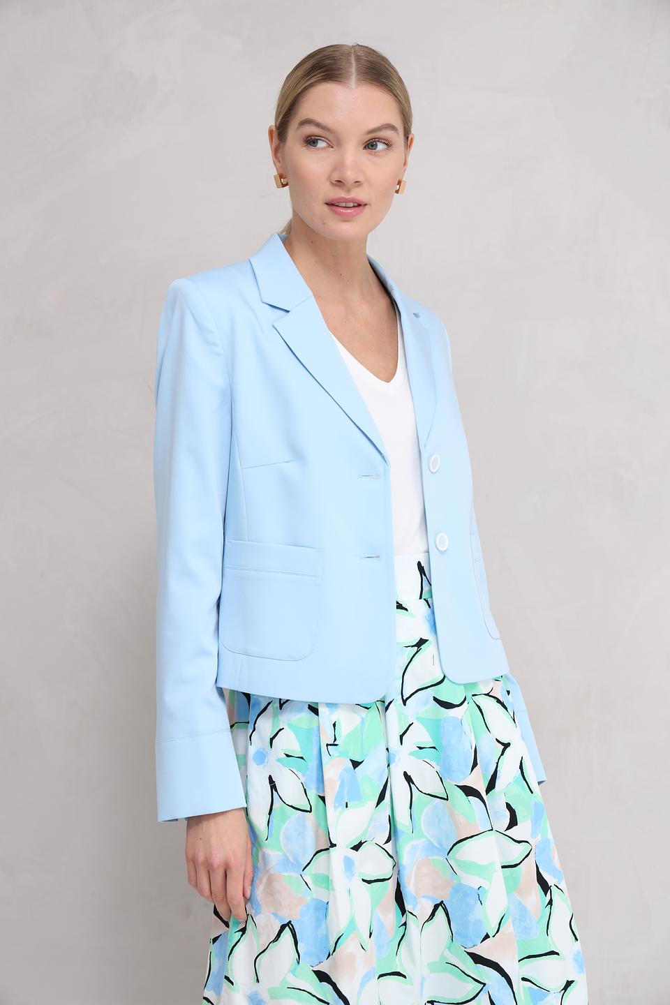 Жакет More and More голубой укороченный