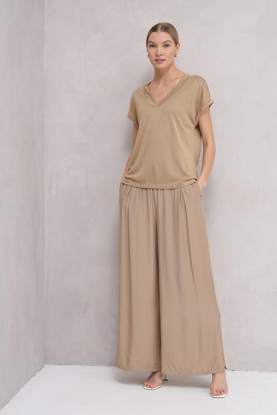 Топ Broadway V-образный бежевый