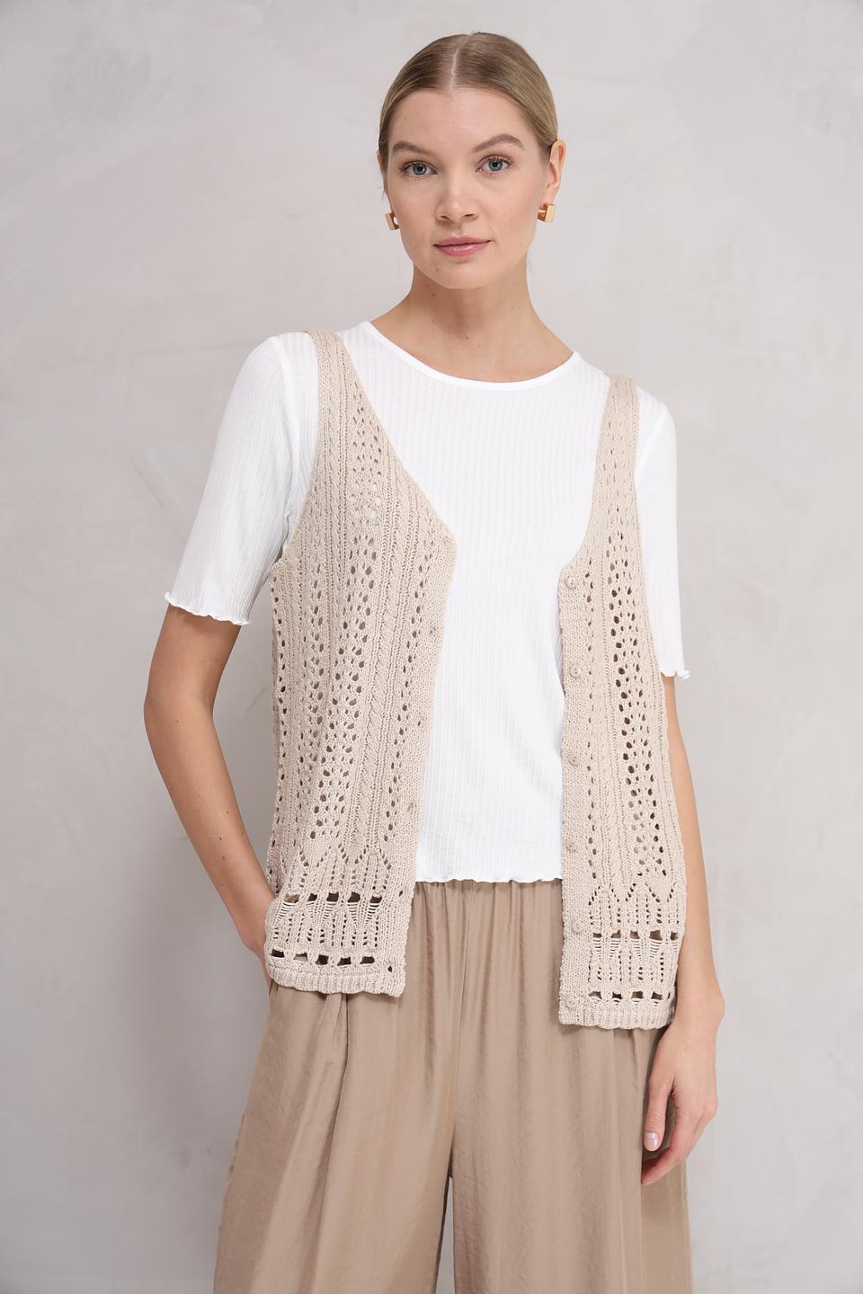 Топ Broadway вязаный бежевый
