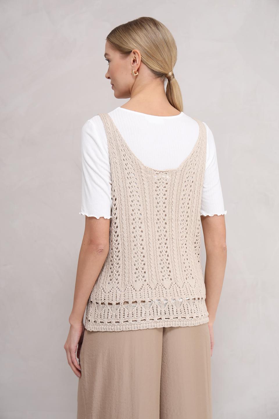 Топ Broadway вязаный бежевый