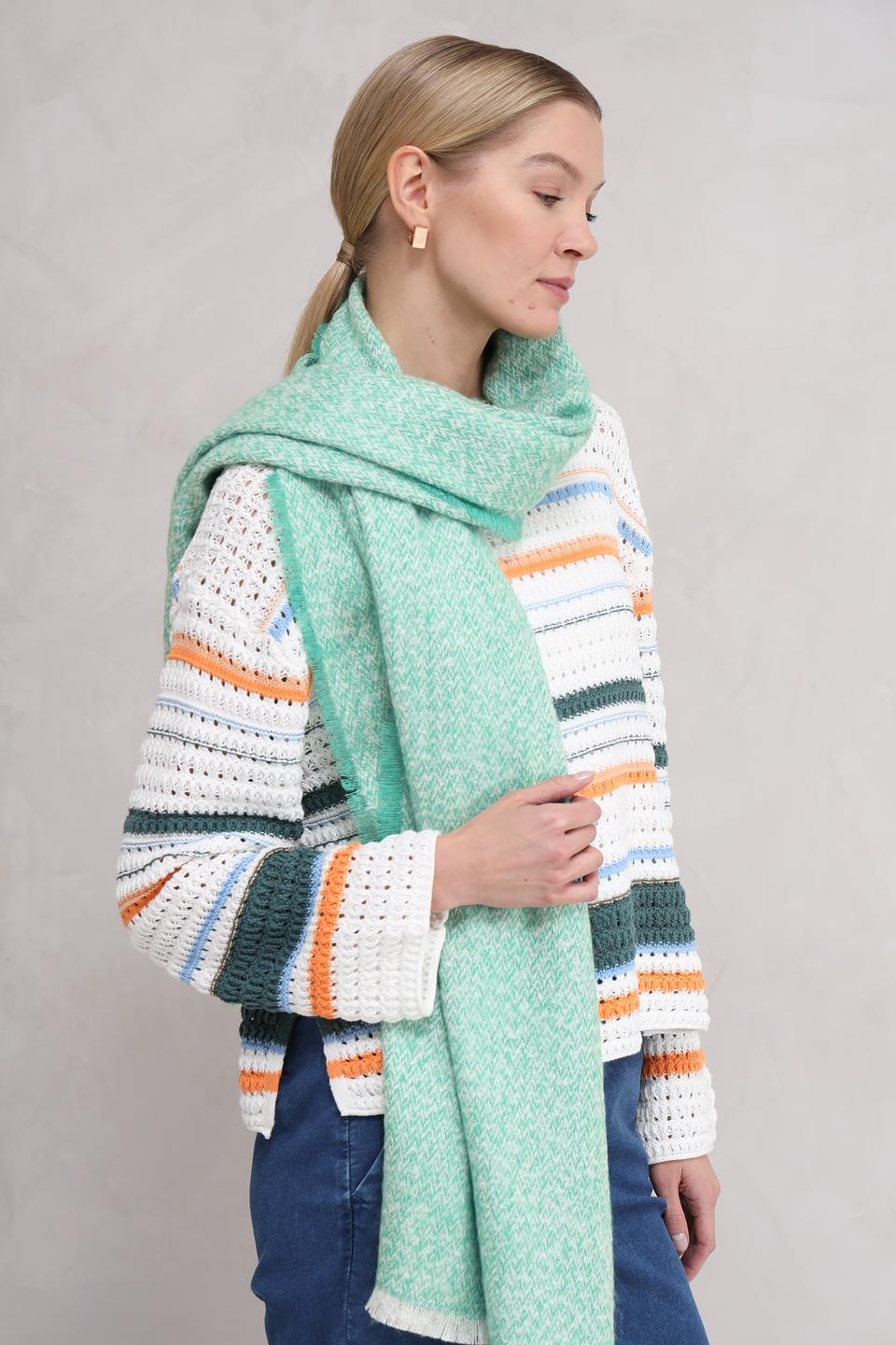 Шарф Fraas мятный в клетку