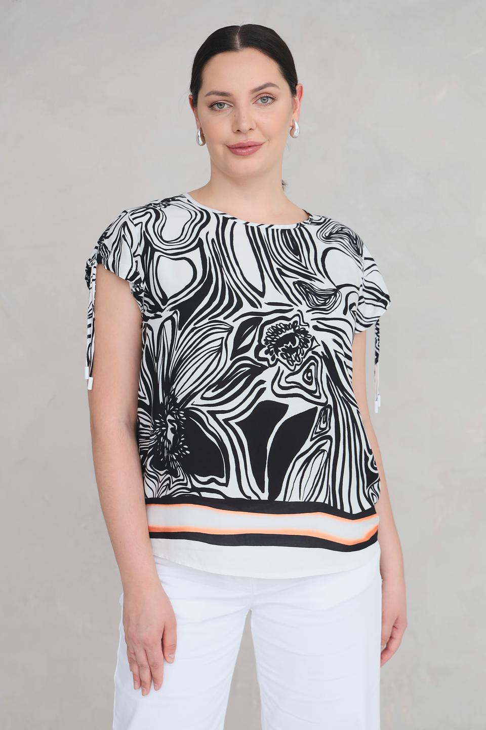 Блуза Tuzzi с принтом и рукавами-фонариками