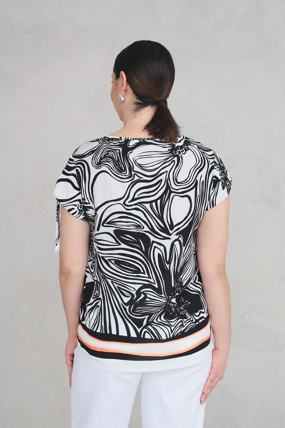 Блуза Tuzzi с принтом и рукавами-фонариками