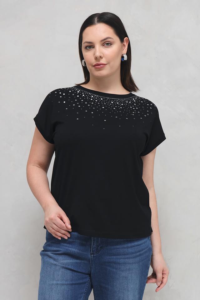 Футболка Via Appia с камнями черная