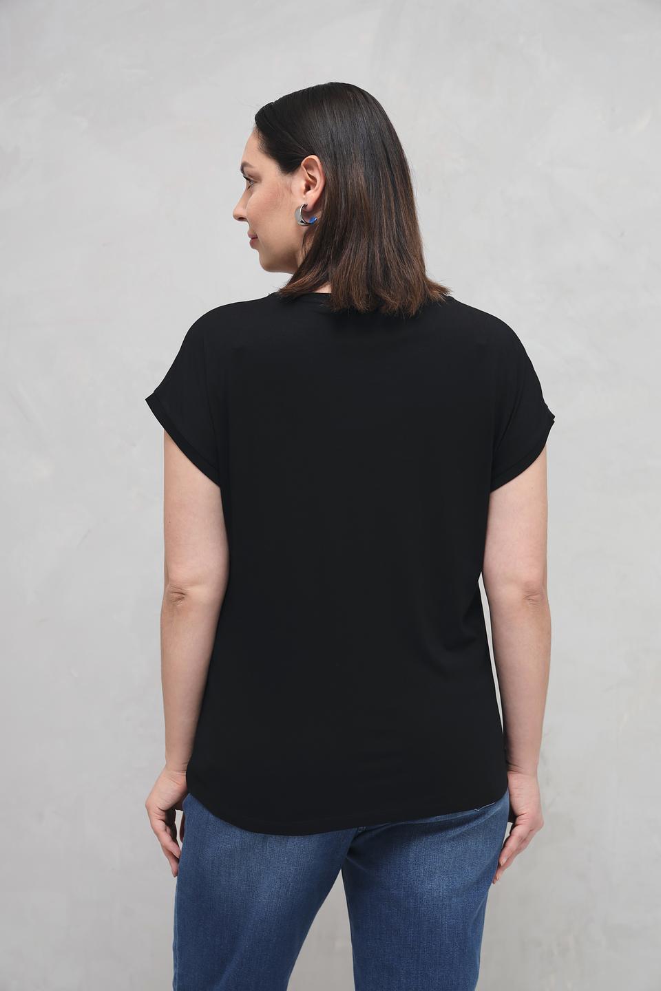 Футболка Via Appia с камнями черная