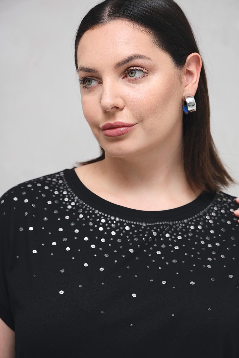 Футболка Via Appia с камнями черная