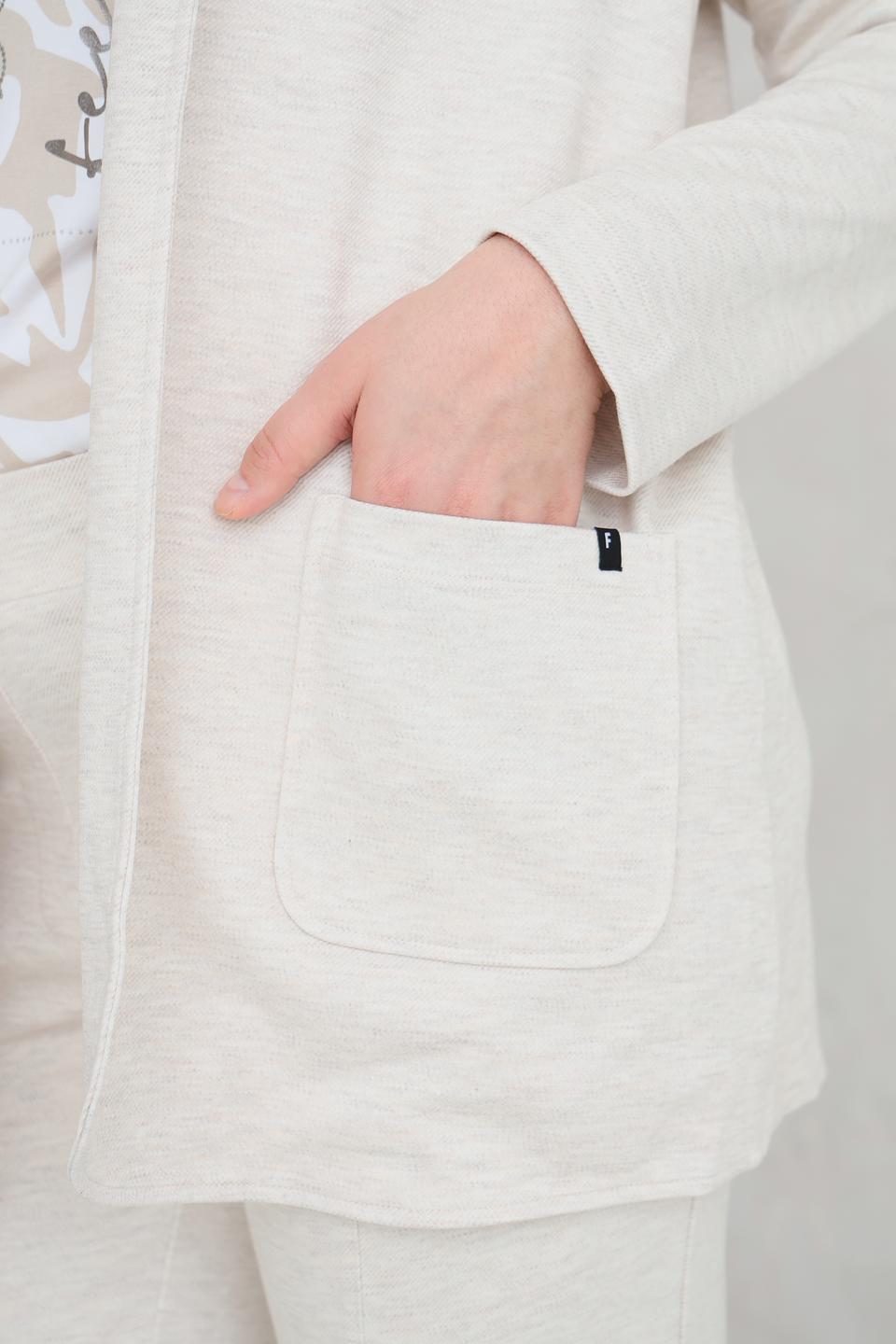 Жакет Frapp бежевый приталенный