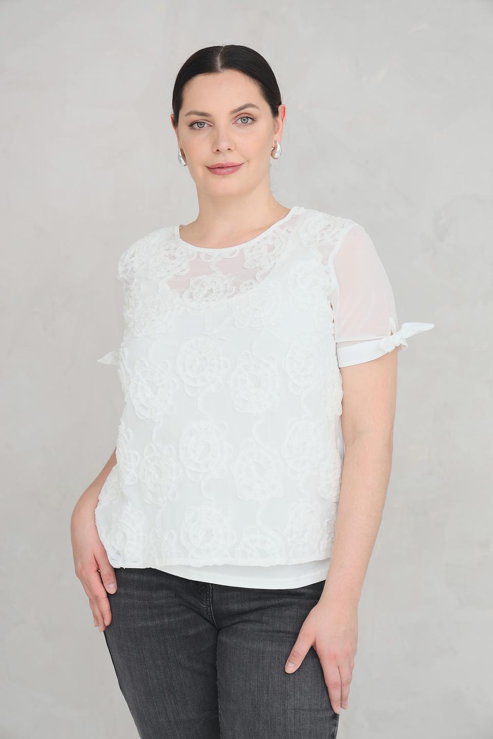 Блуза SE Stenau с кружевом белый