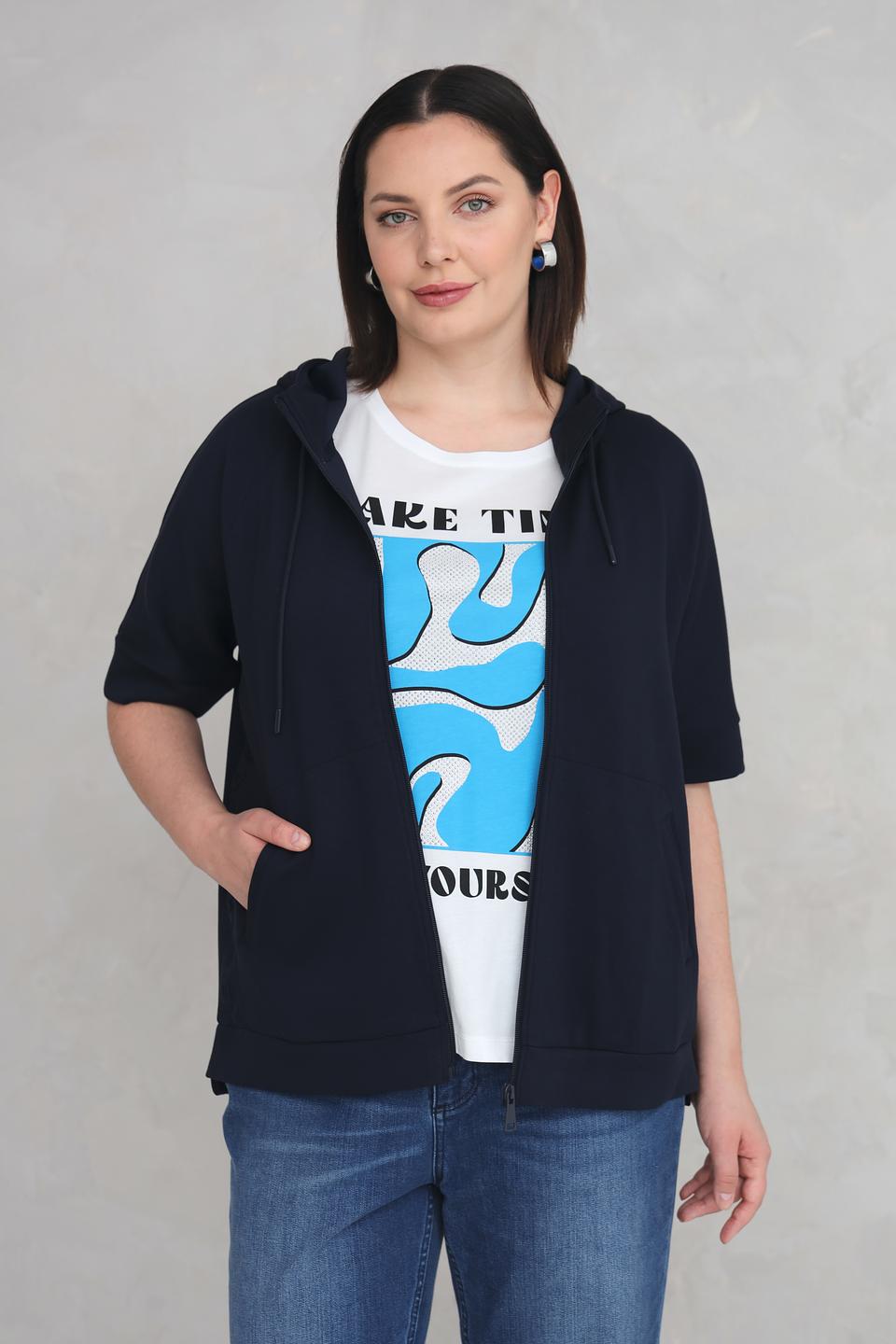 Жакет Via Appia с капюшоном черный