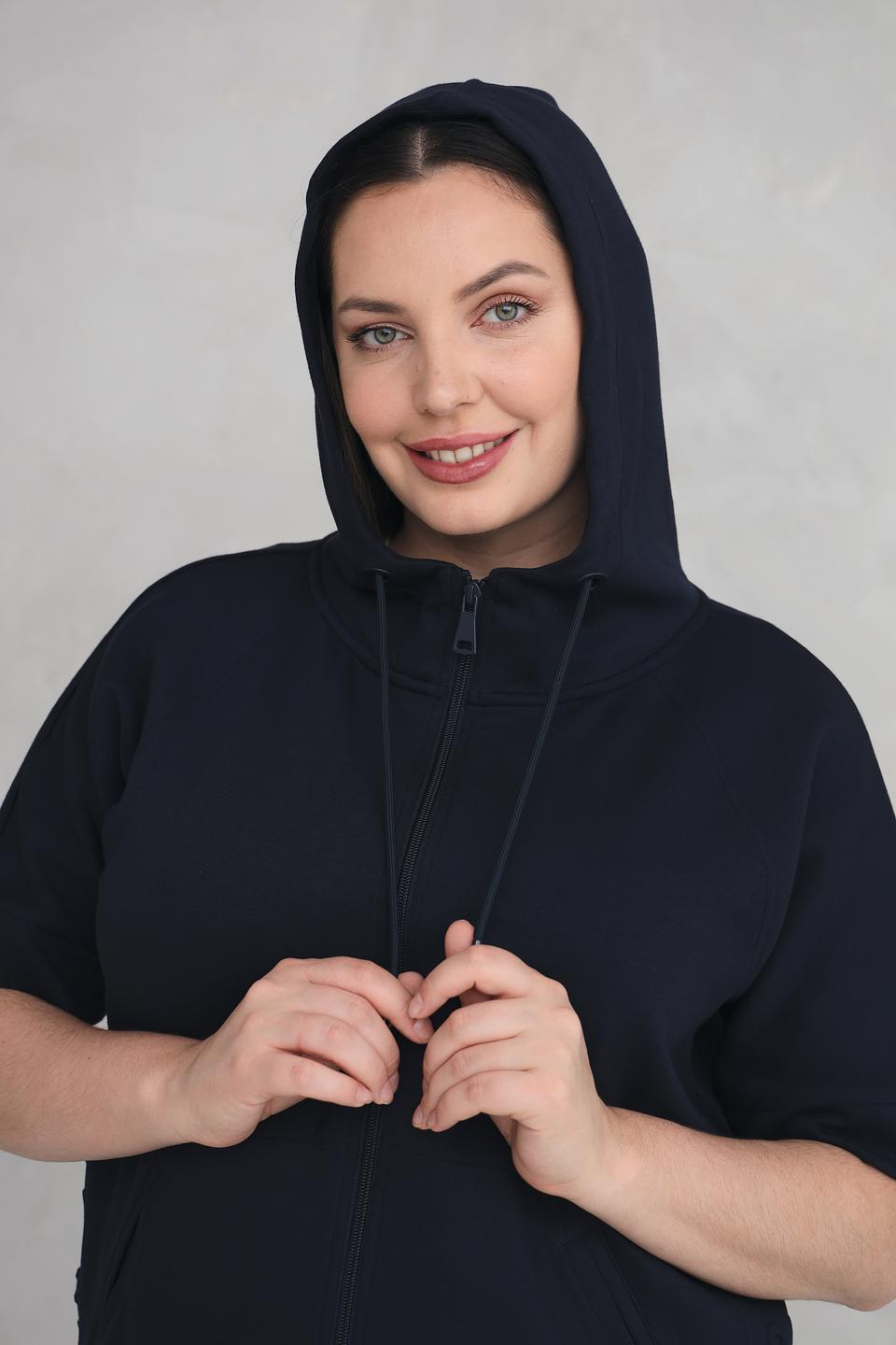 Жакет Via Appia с капюшоном черный