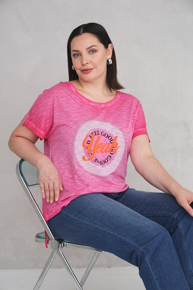 Футболка Via Appia с принтом розовая