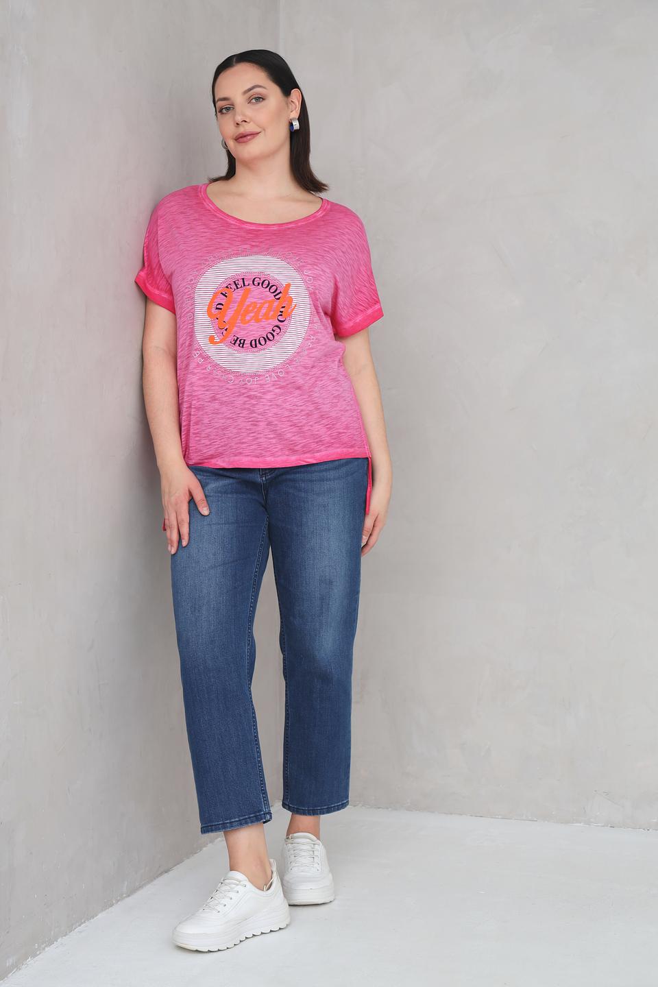 Футболка Via Appia с принтом розовая