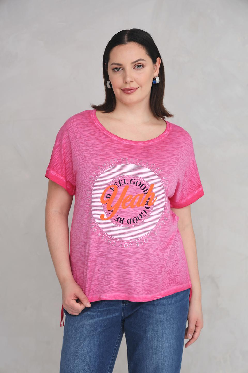 Футболка Via Appia с принтом розовая