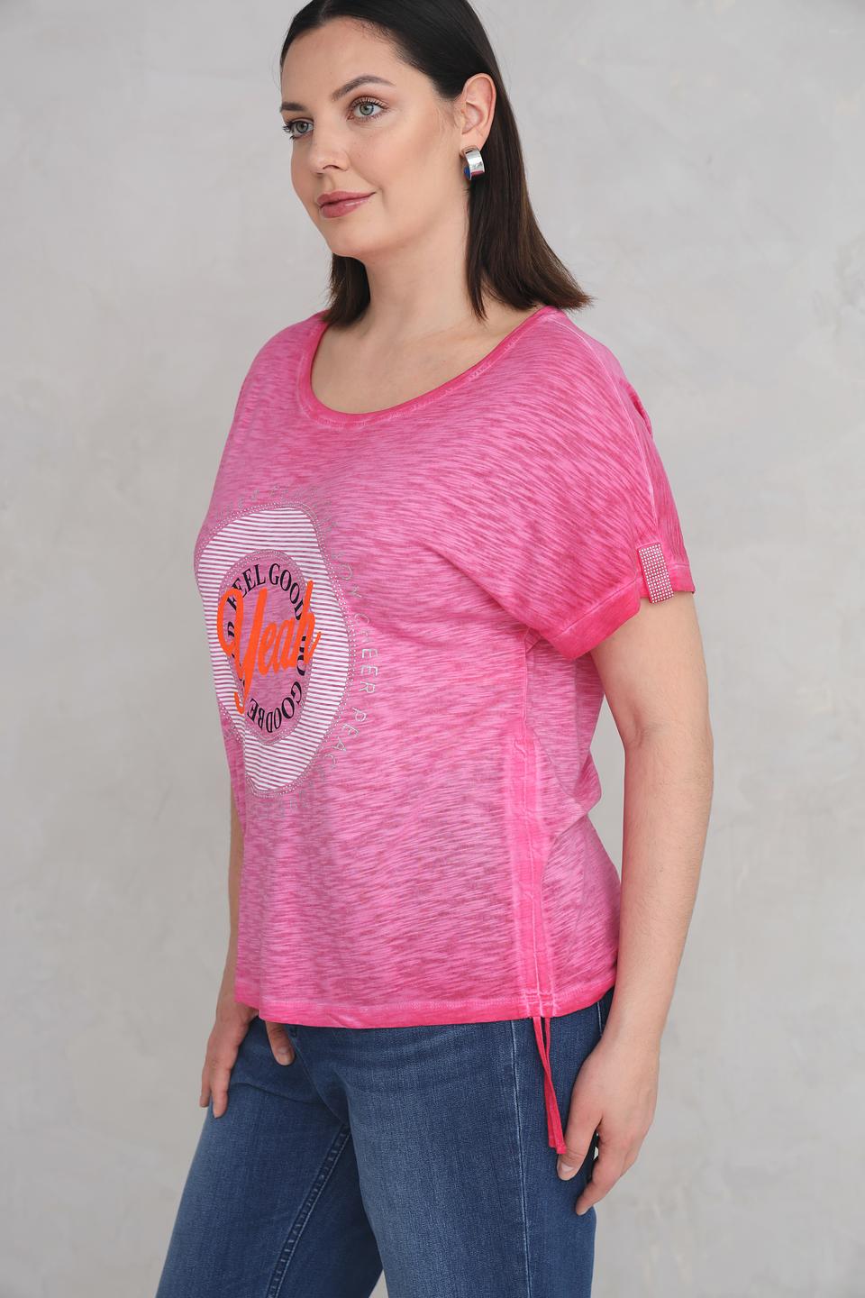 Футболка Via Appia с принтом розовая