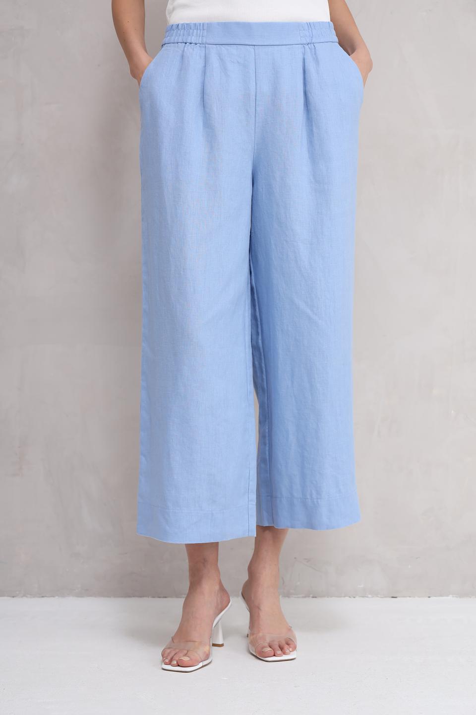 Брюки кюлоты Oui голубые