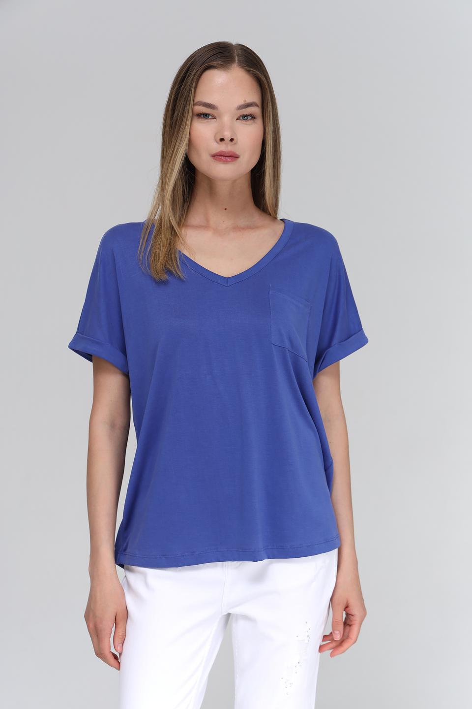 Футболка Bugatti синяя с карманом