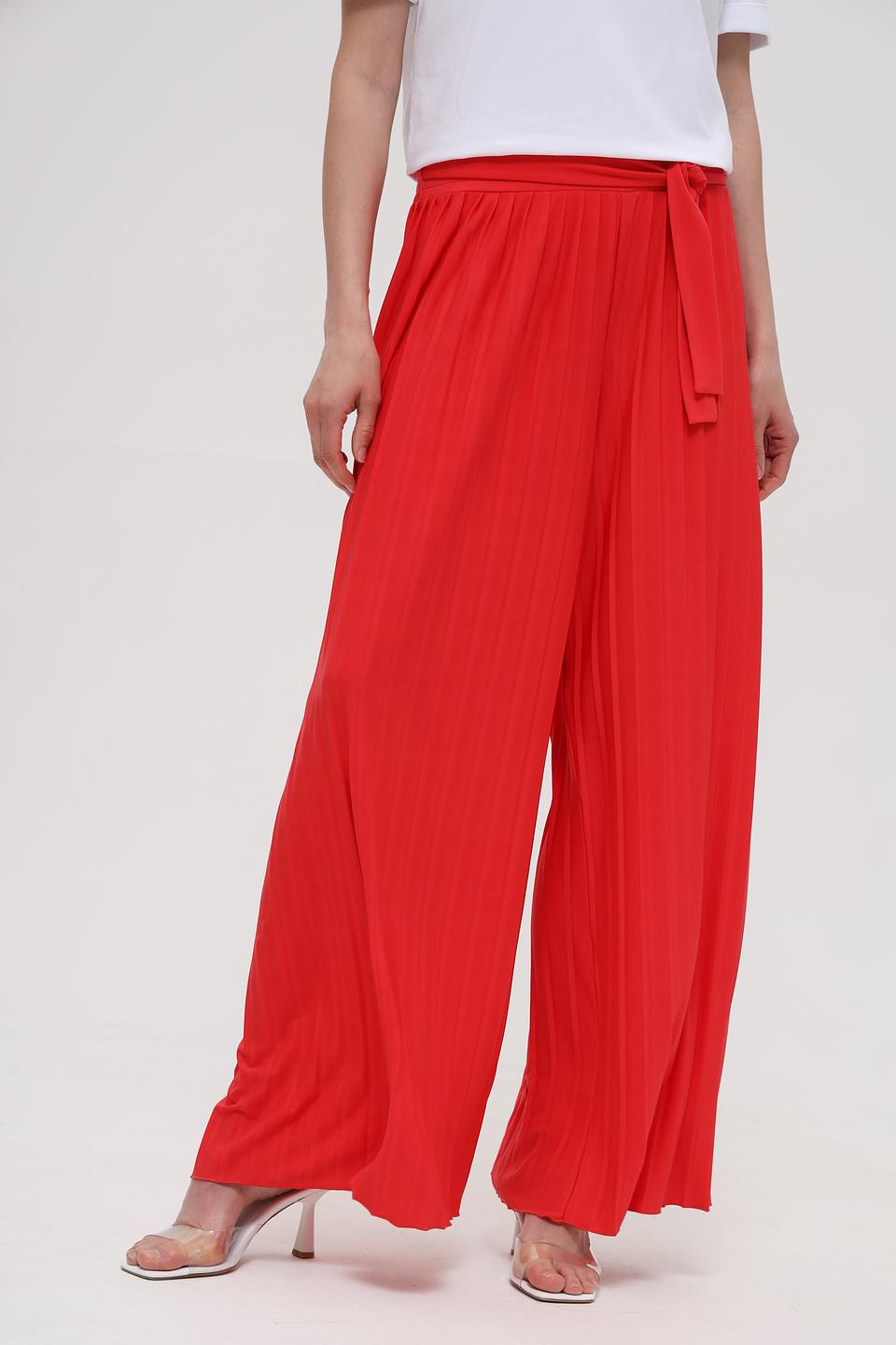 Брюки палаццо You Just White красные