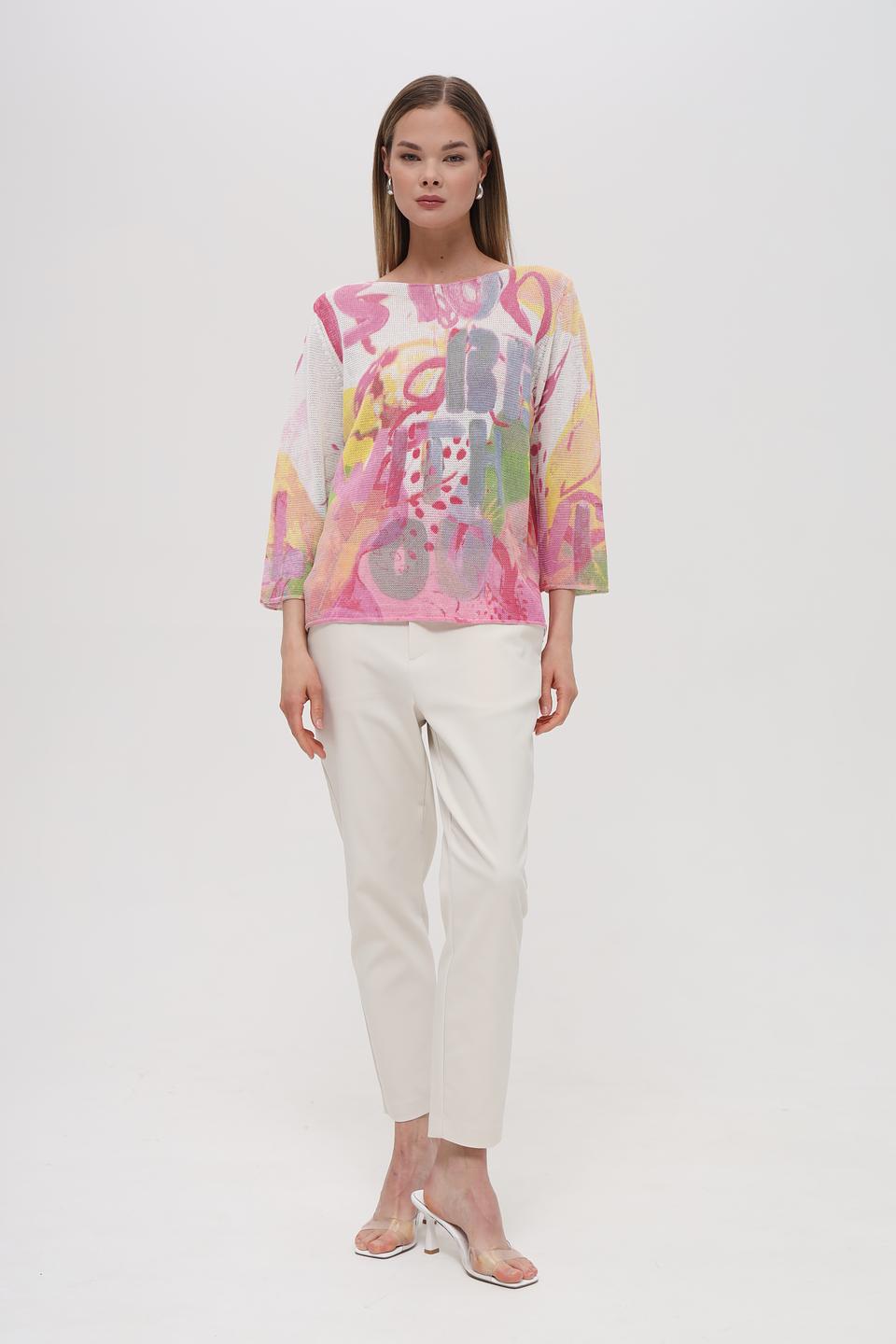 Пуловер Lecomte с абстрактным принтом