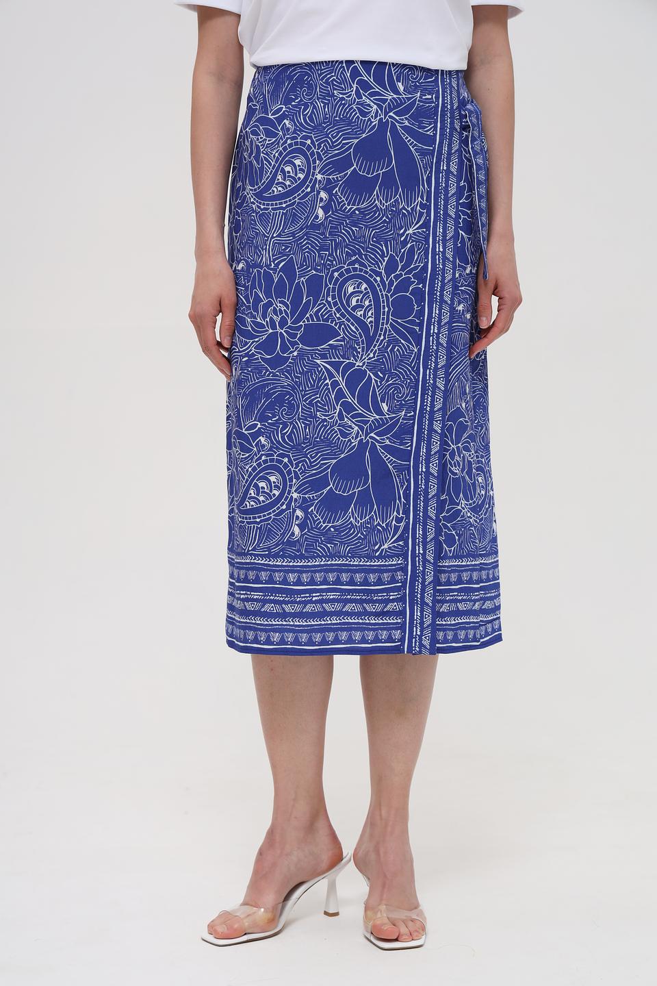 Юбка Bianca с запахом синяя