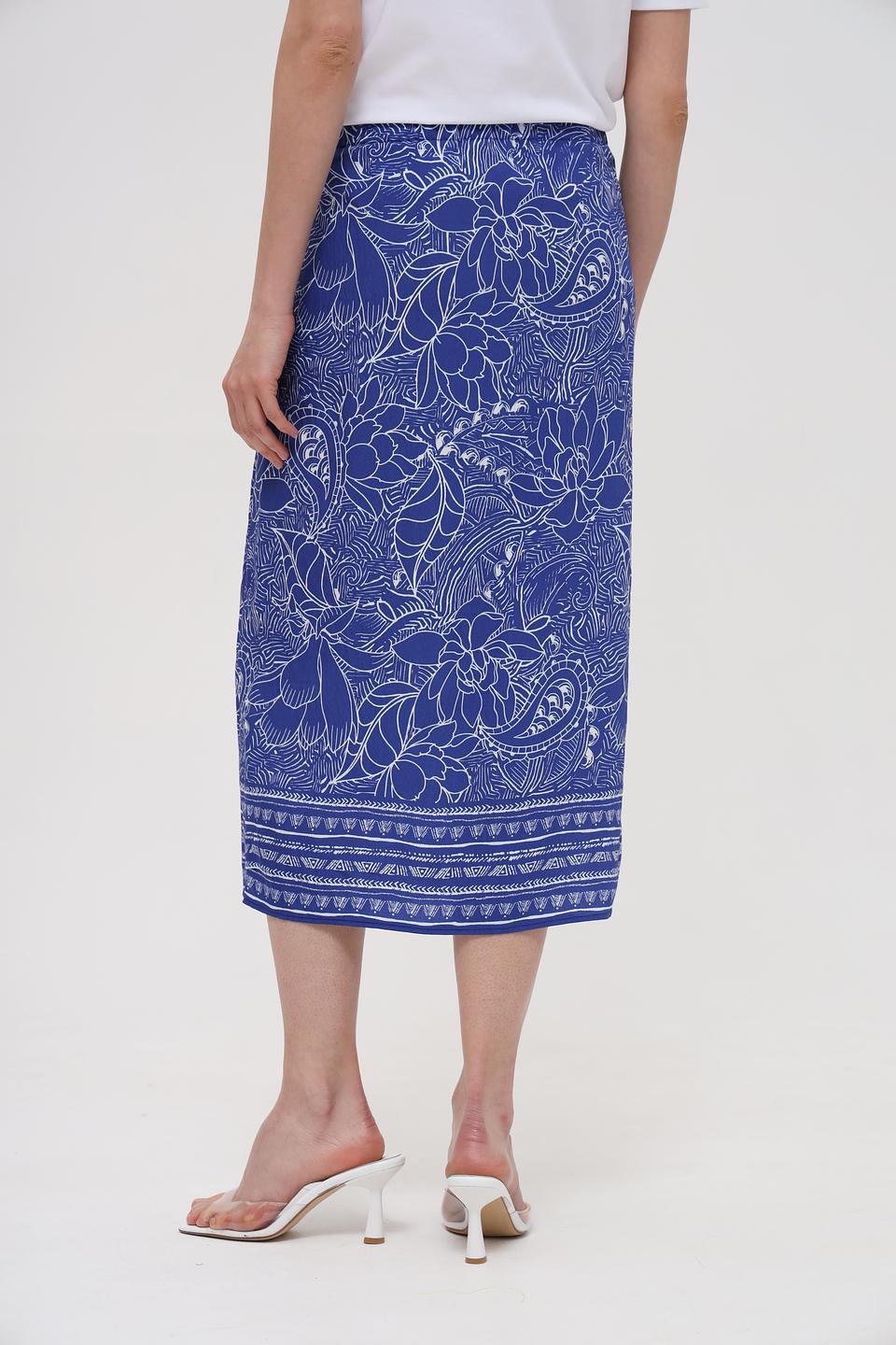 Юбка Bianca с запахом синяя