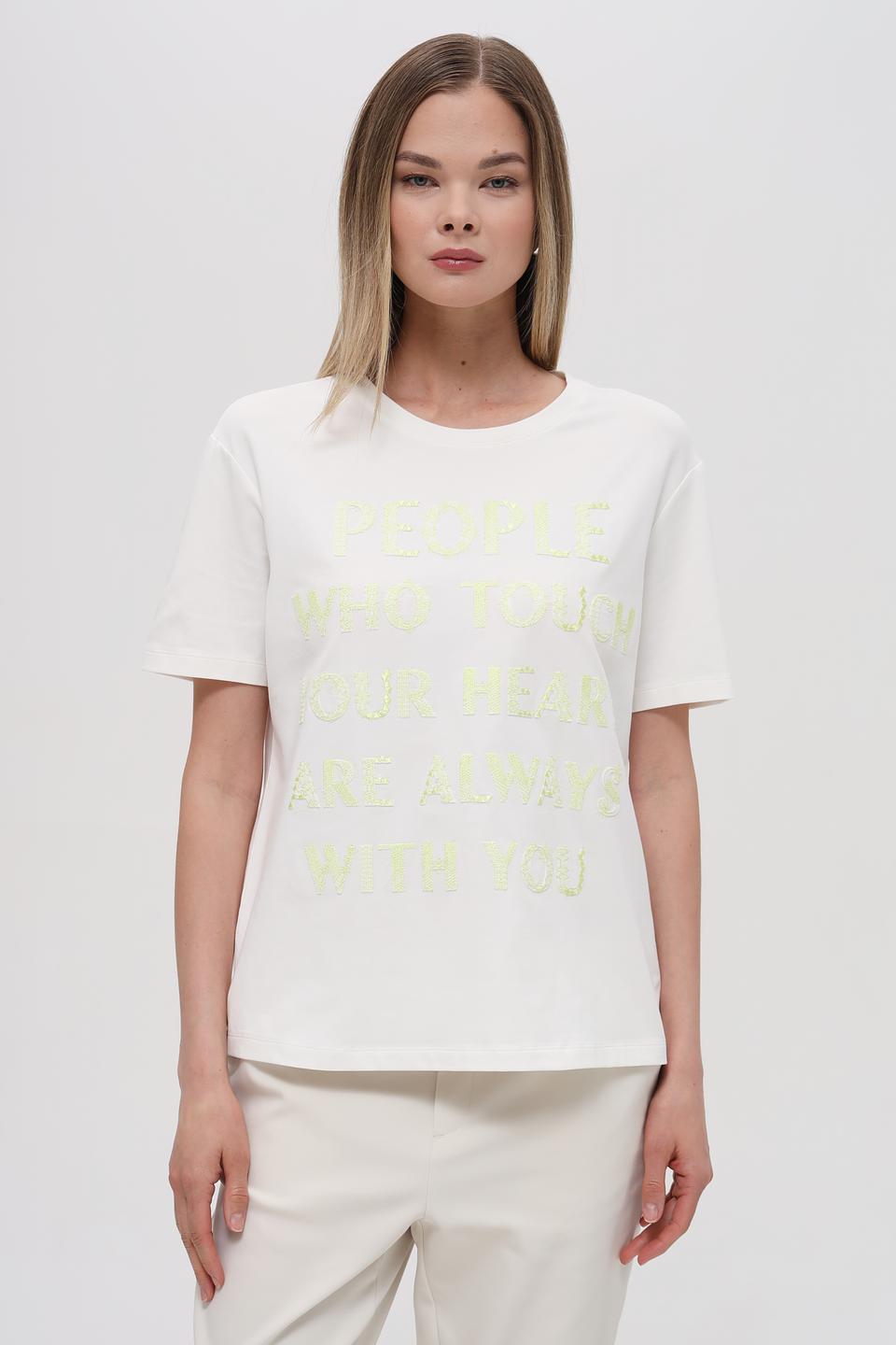 Футболка Lecomte с принтом белый