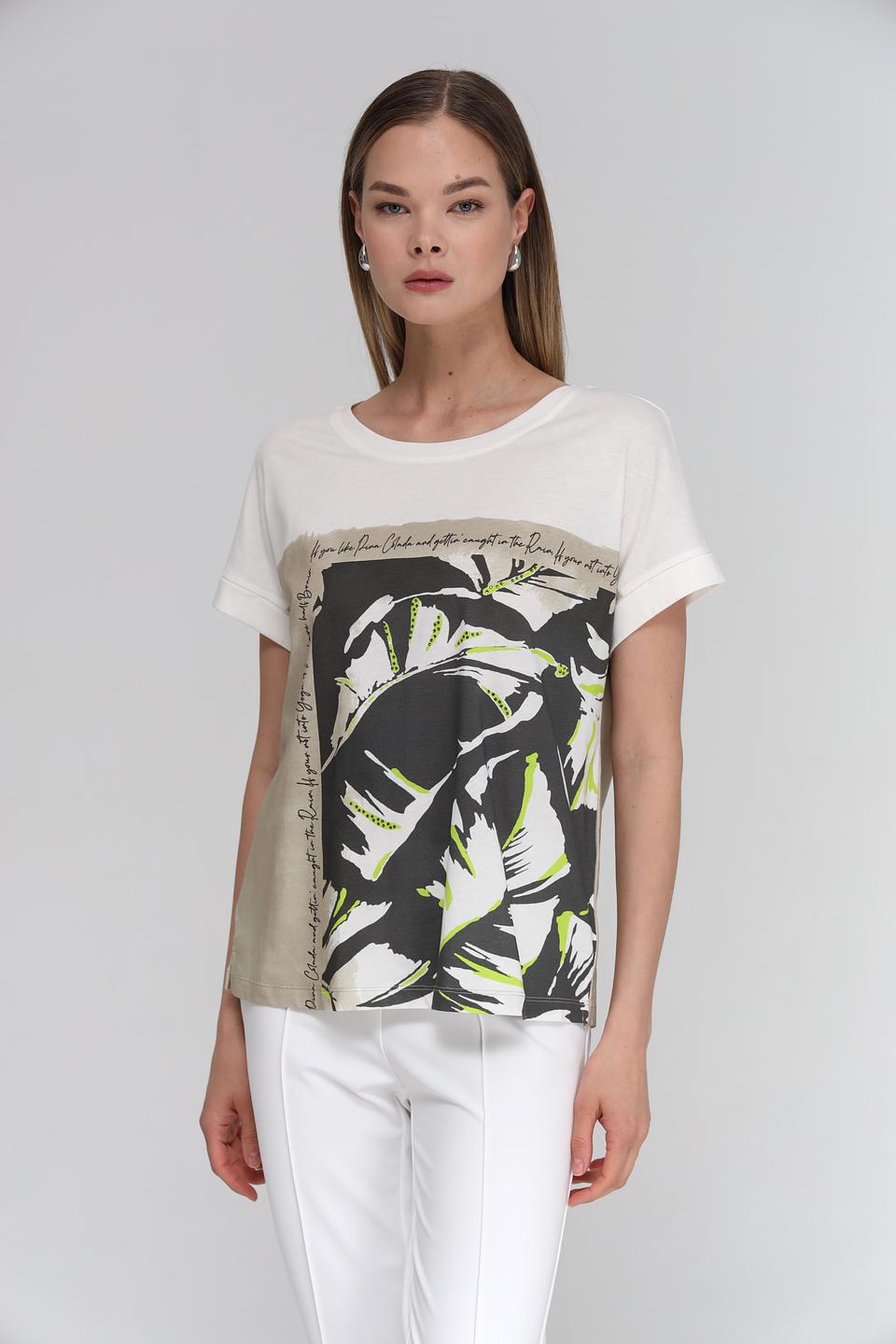 Футболка Lecomte с тропическим принтом