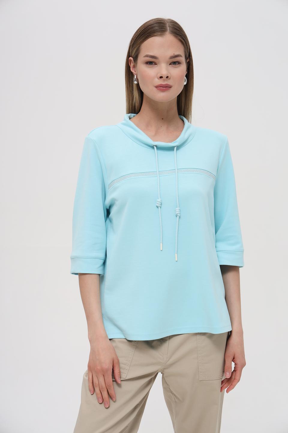 Блуза SE Stenau с кулиской голубая