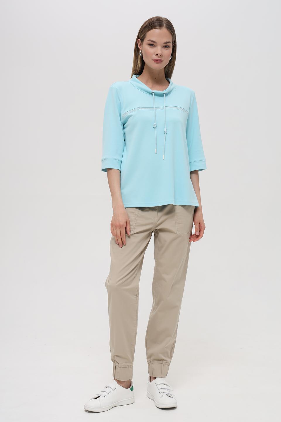 Блуза SE Stenau с кулиской голубая