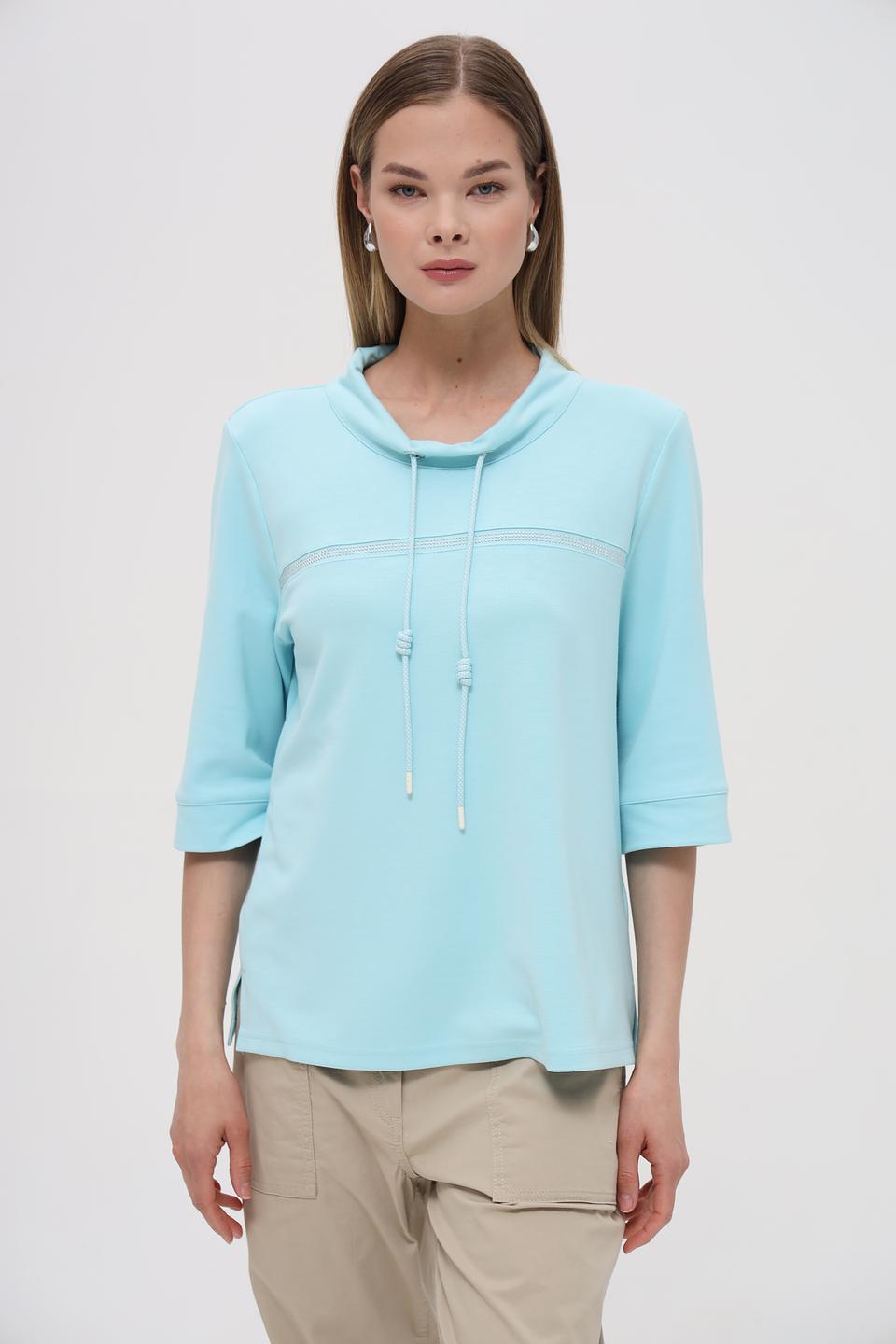 Блуза SE Stenau с кулиской голубая