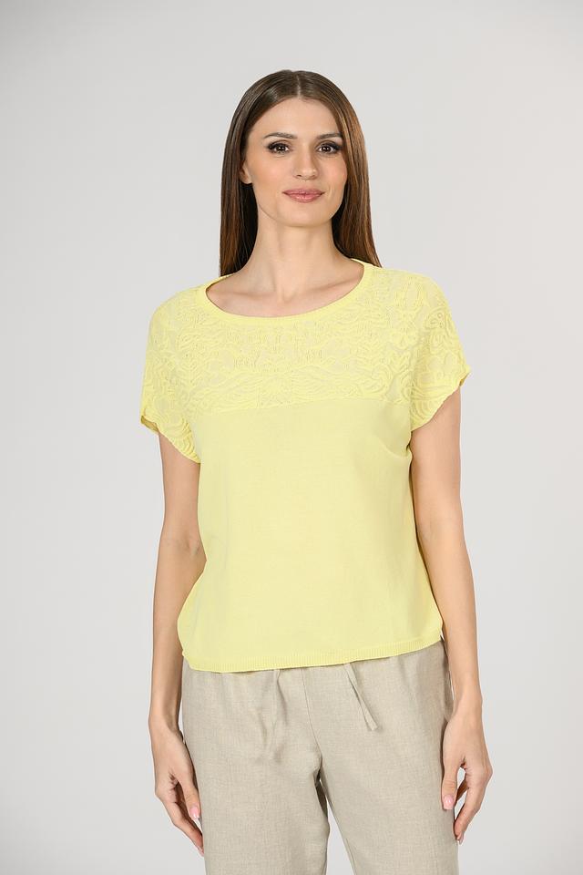 Джемпер Giorgio Grati с кружевом лимонный