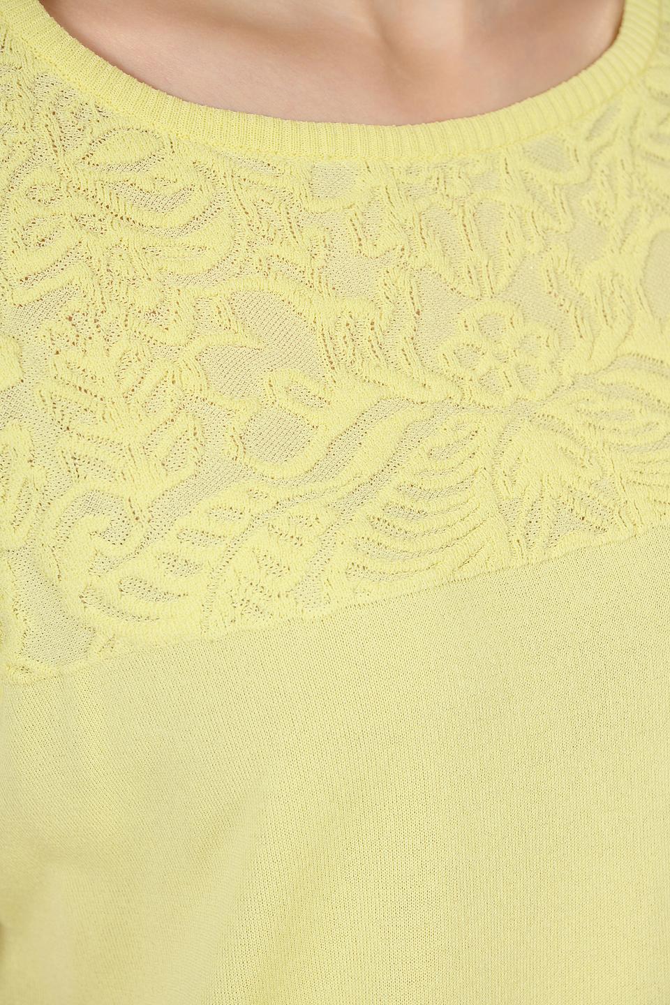 Джемпер Giorgio Grati с кружевом лимонный