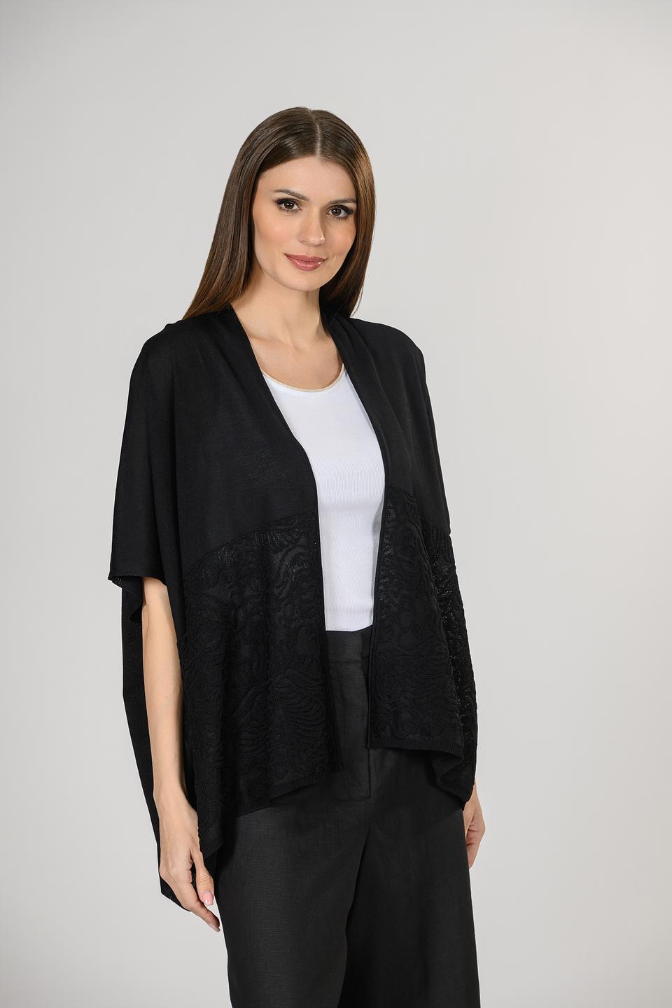Кардиган Giorgio Grati чёрный с кружевом