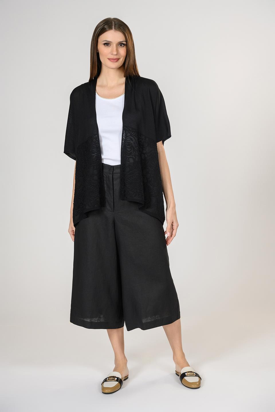 Кардиган Giorgio Grati чёрный с кружевом