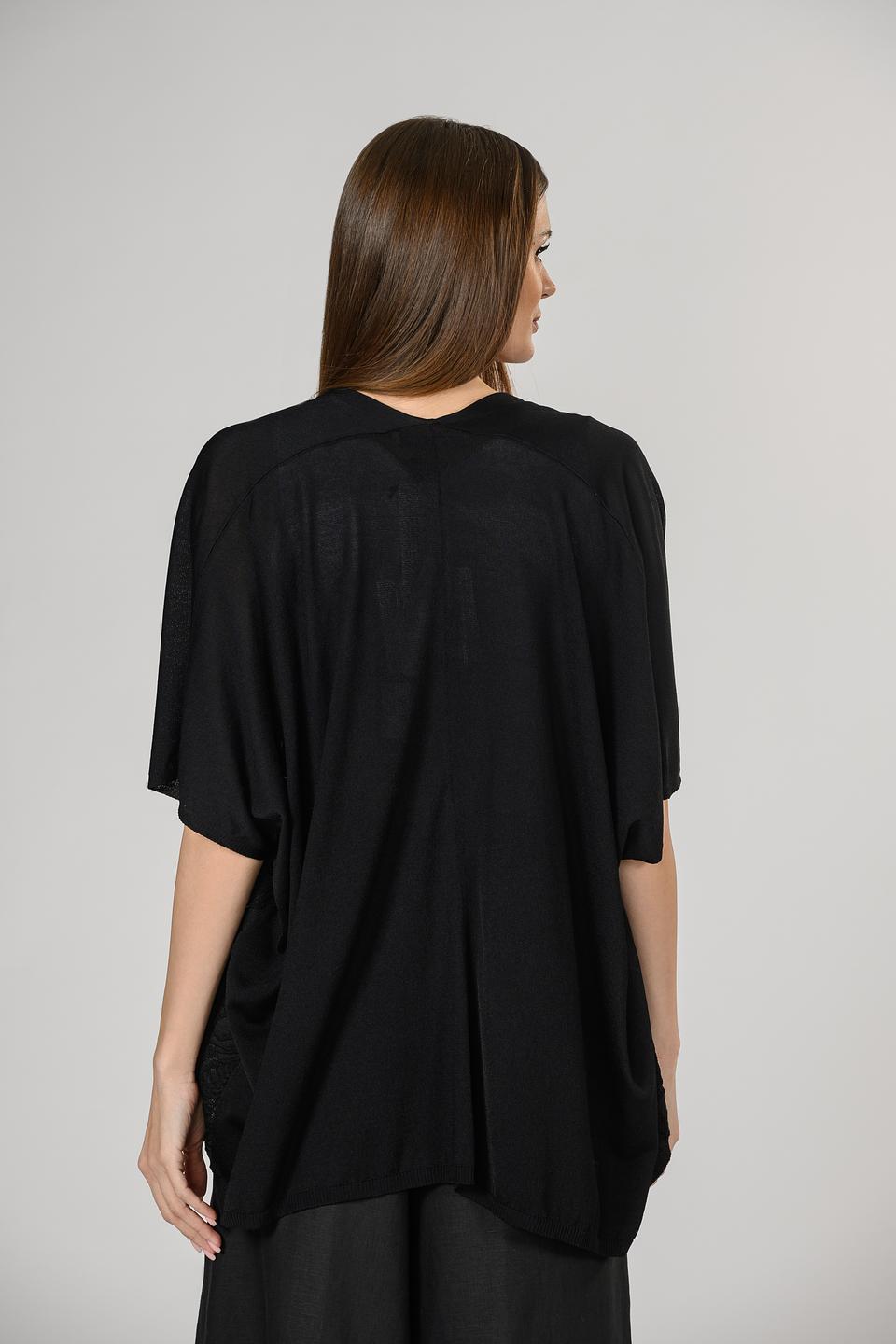 Кардиган Giorgio Grati чёрный с кружевом