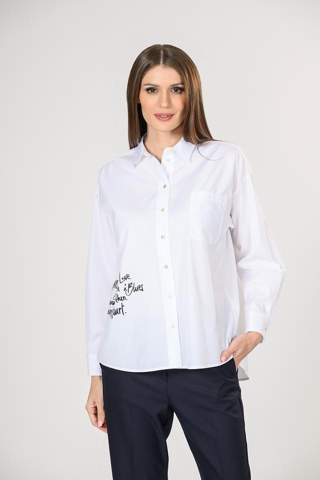 Рубашка i Blues женская белая с принтом