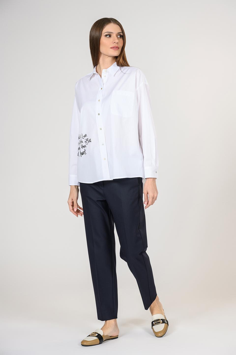 Рубашка i Blues женская белая с принтом