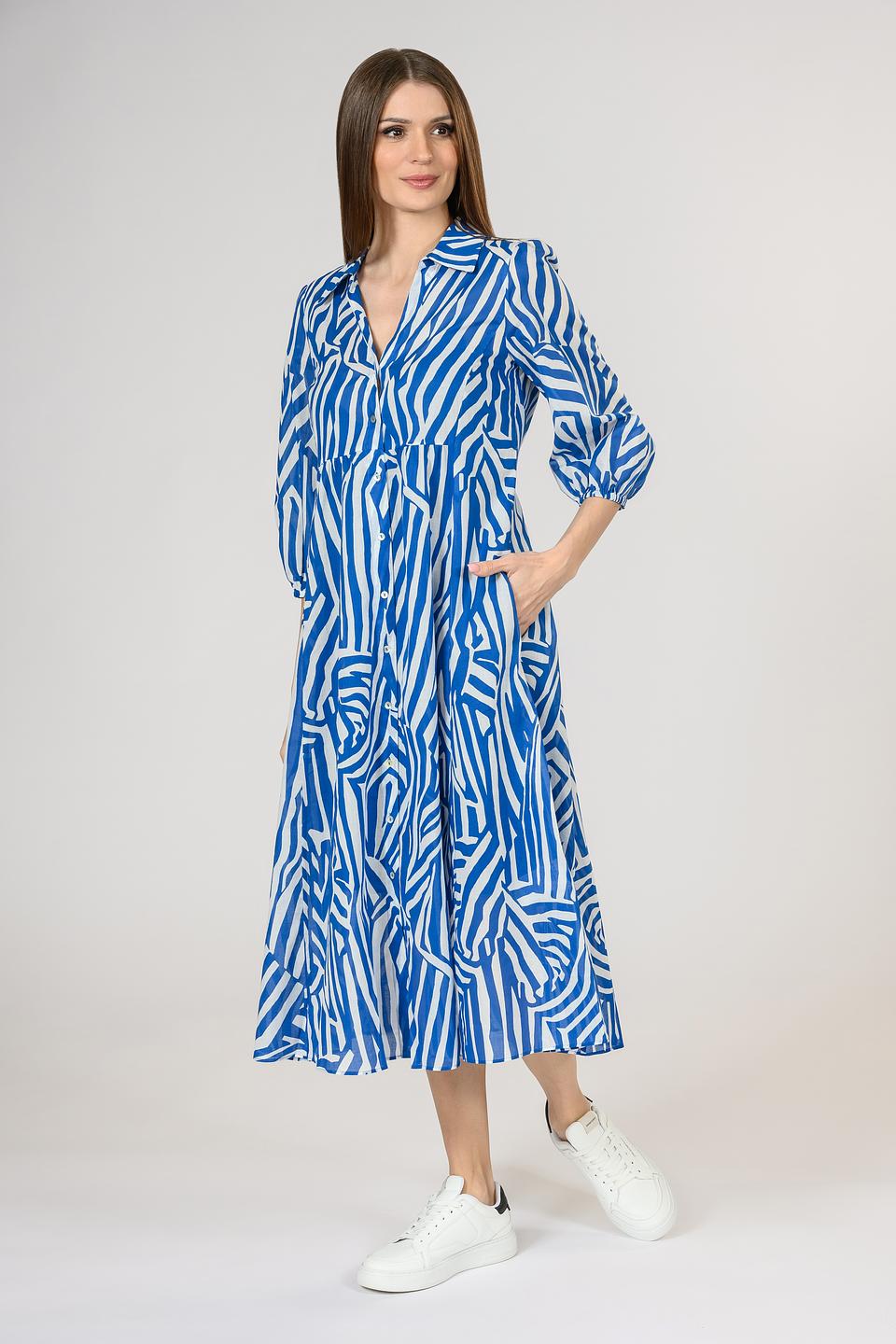 Платье i Blues в полоску синее