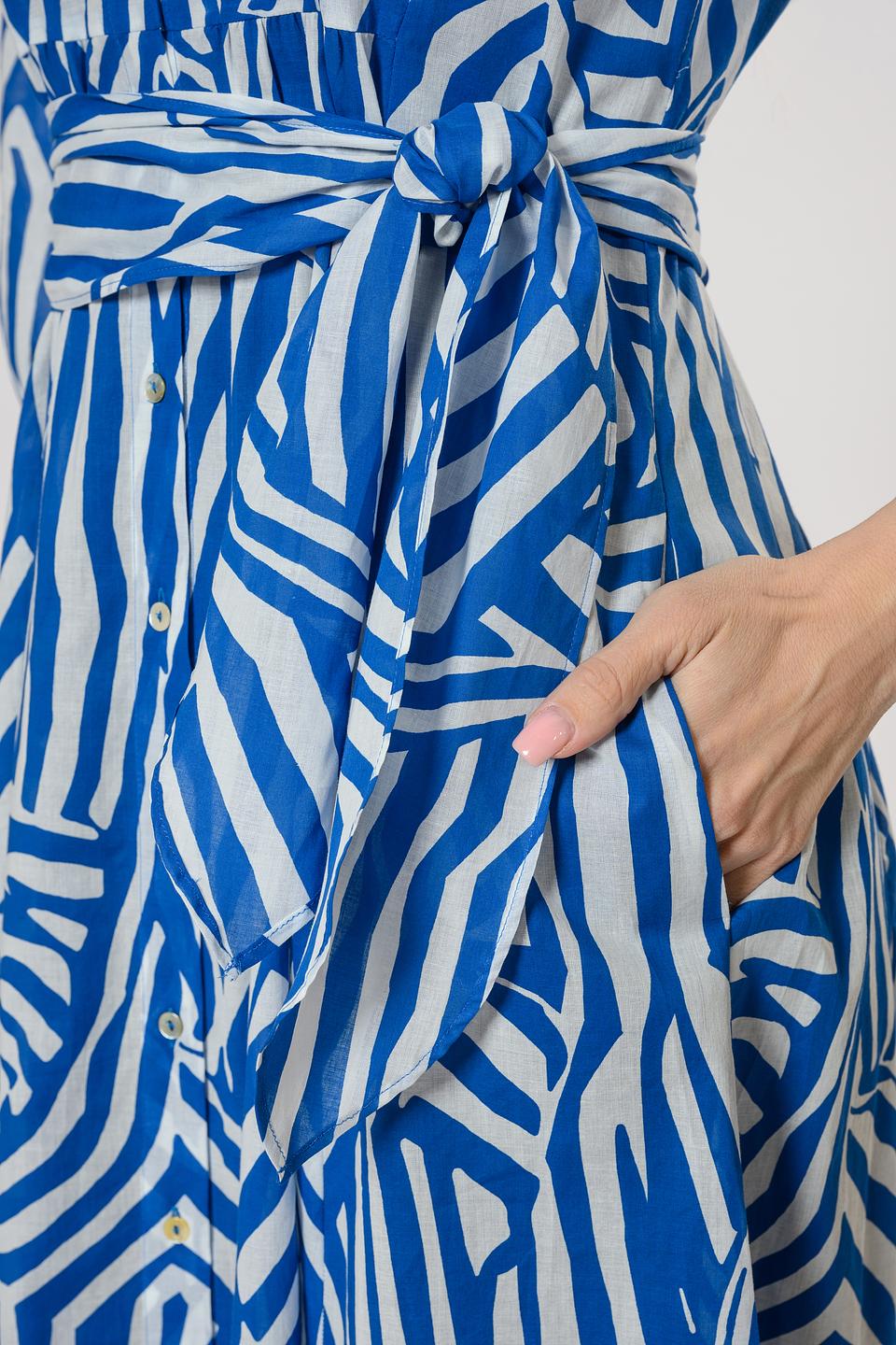 Платье i Blues в полоску синее