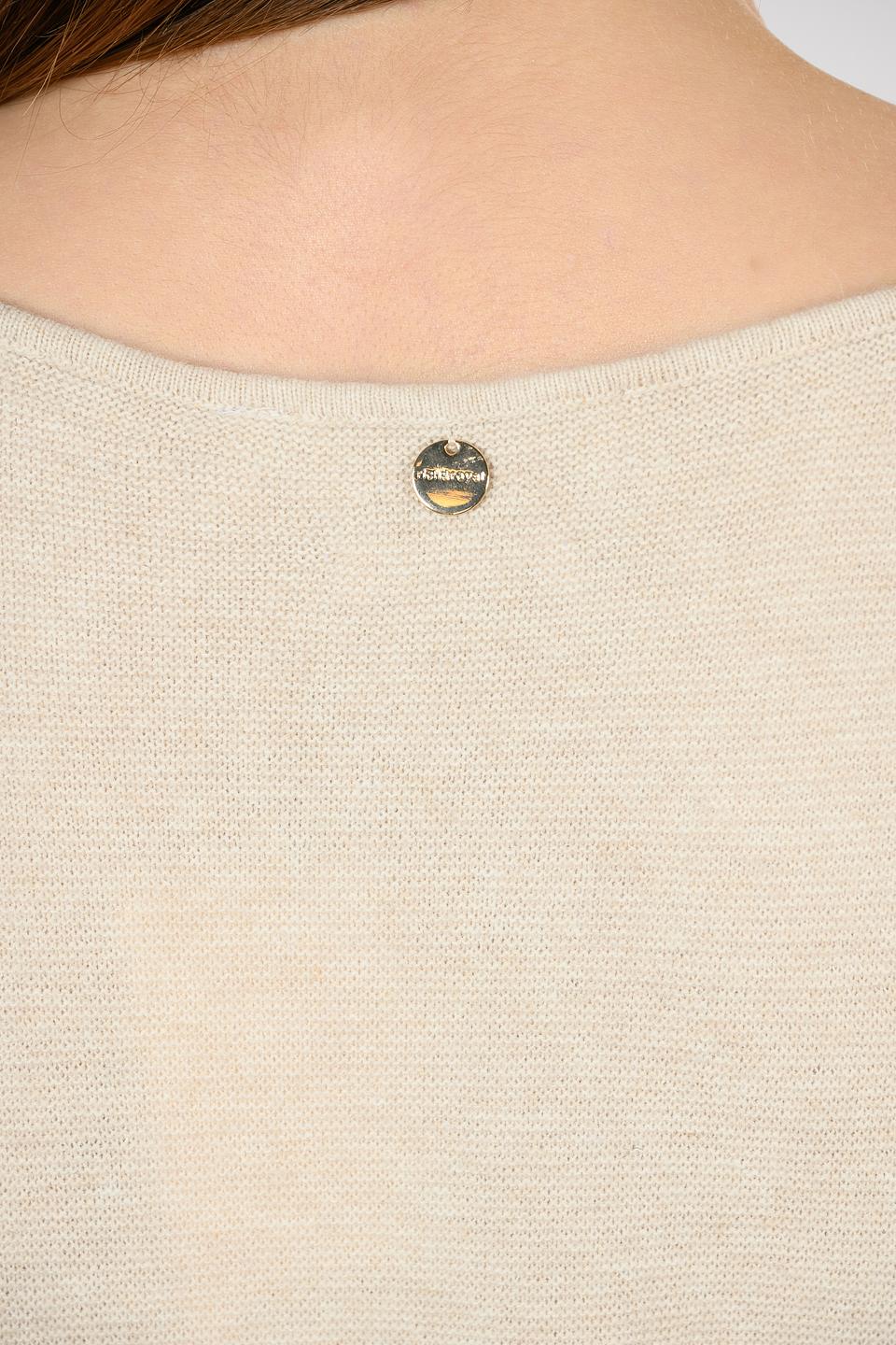 Пуловер Rich and Royal бежевый V-образный