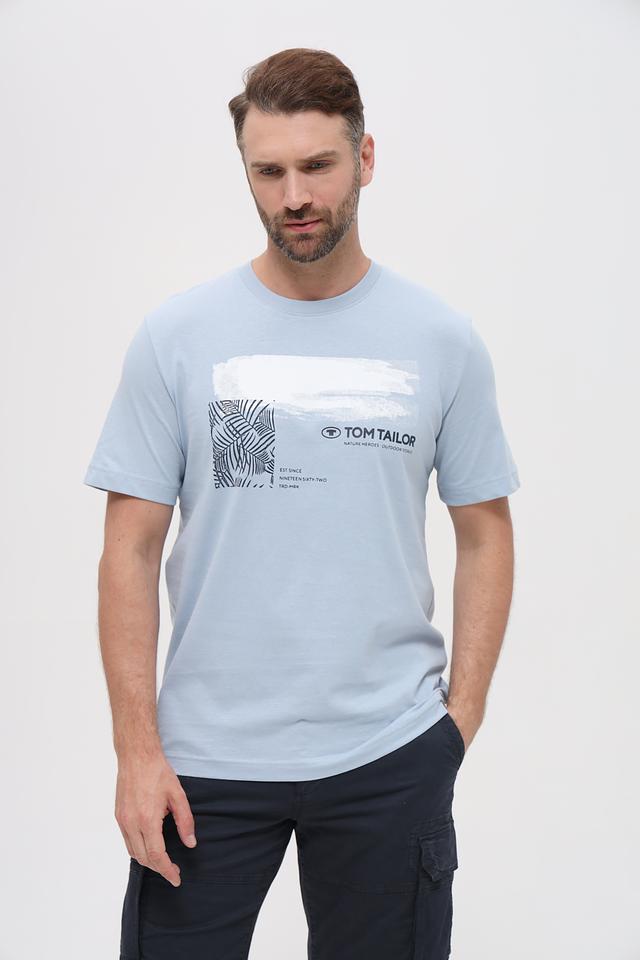 Футболка Tom Tailor голубая с принтом
