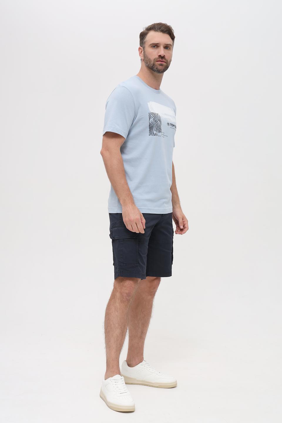 Футболка Tom Tailor голубая с принтом