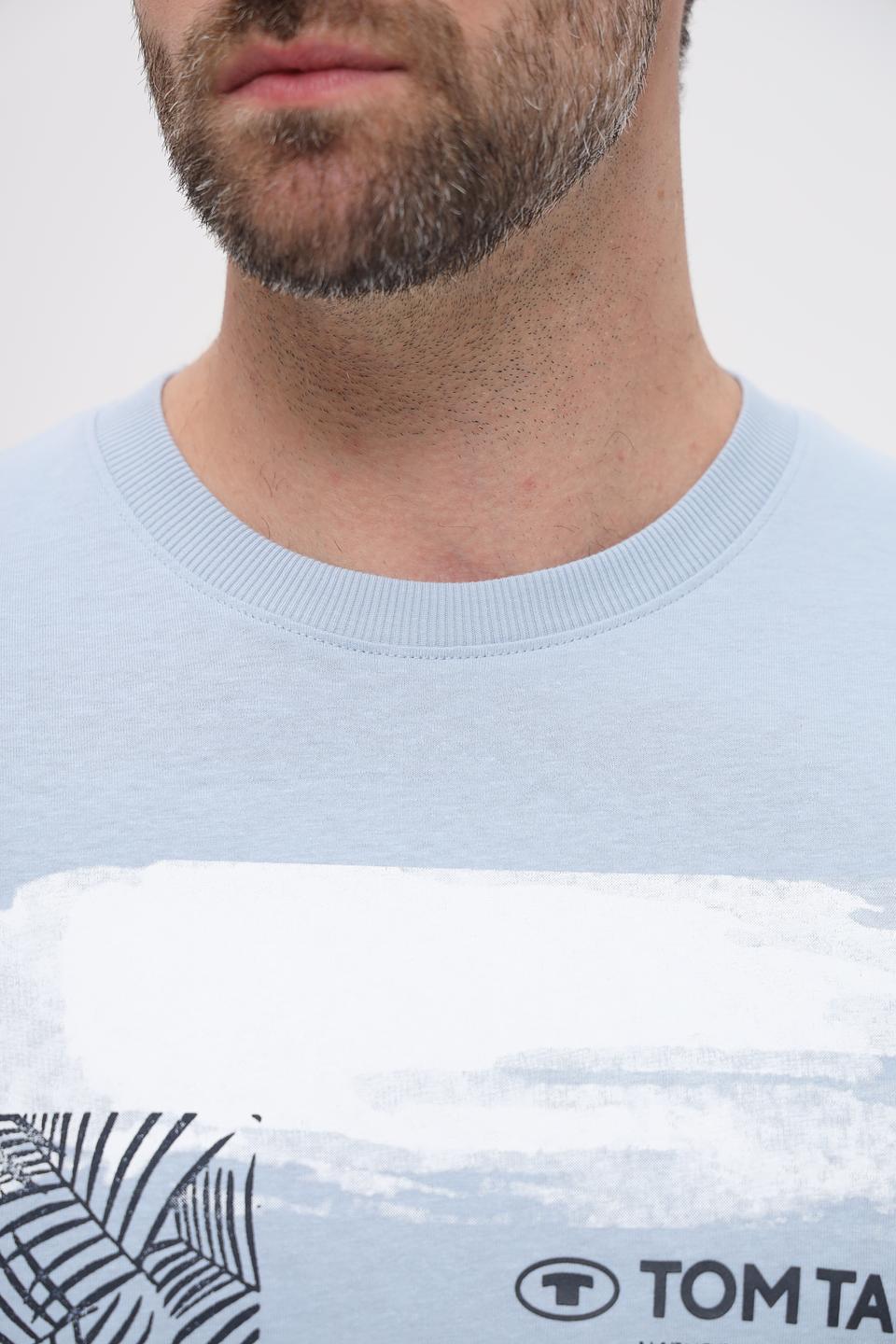 Футболка Tom Tailor голубая с принтом